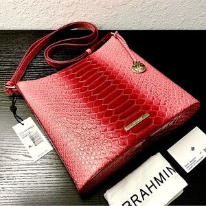 Brahmin Katie FLAME CALIMERO Snake Anaconda Pattern Genuine Leather NWT